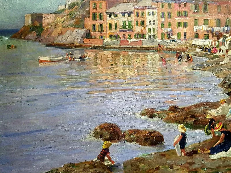 1857-Gennaro D'Amato - Paesaggio ligure